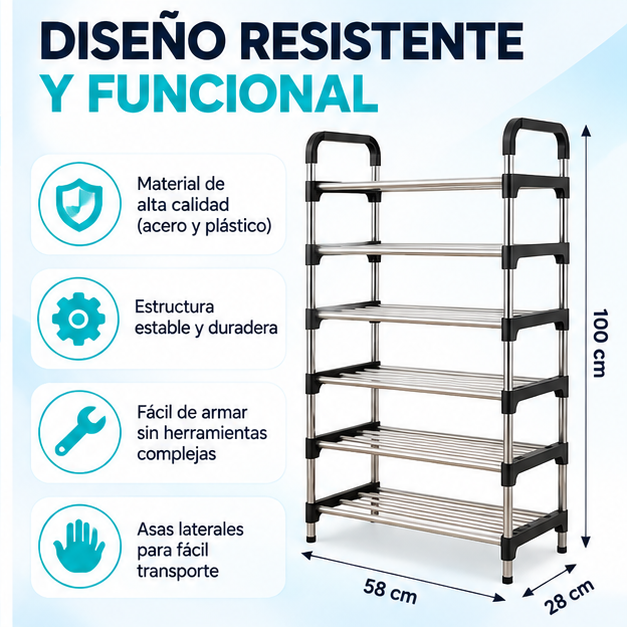 Zapatero Organizador de 6 Niveles