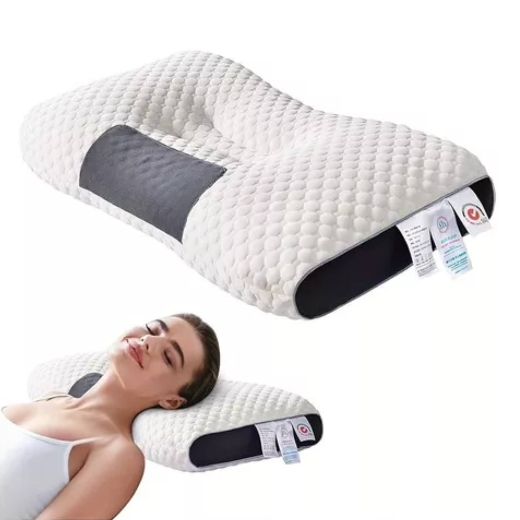 Almohada cervical ortopédica con soporte ergónomico