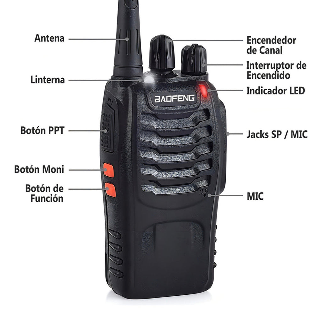 Par de radios walkie talkie de largo alcance