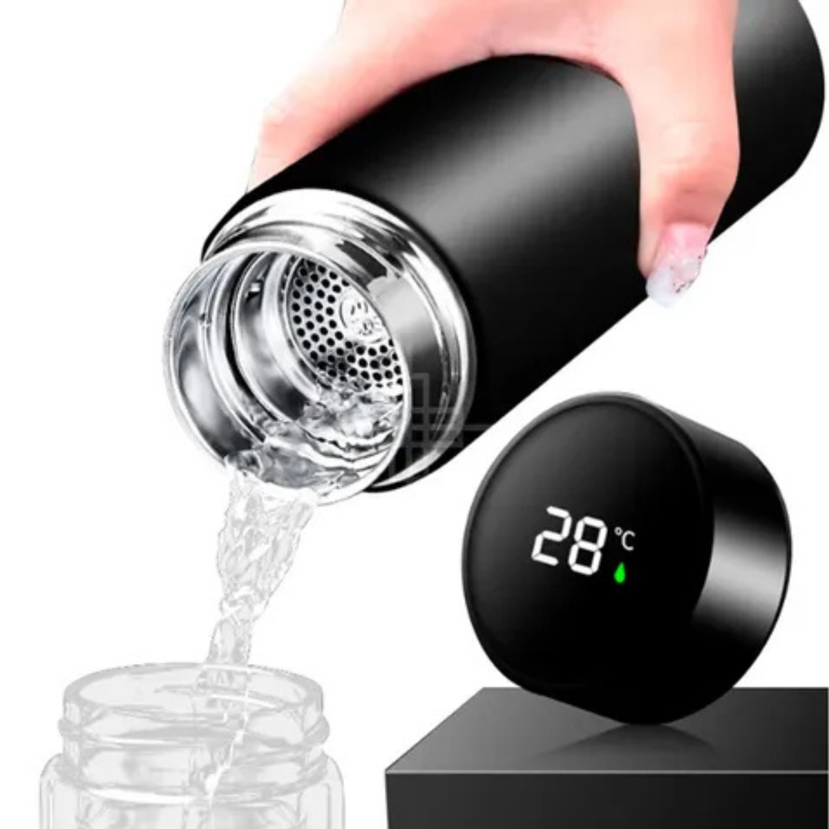 Botella de aluminio thermal de 500 ml con termometro