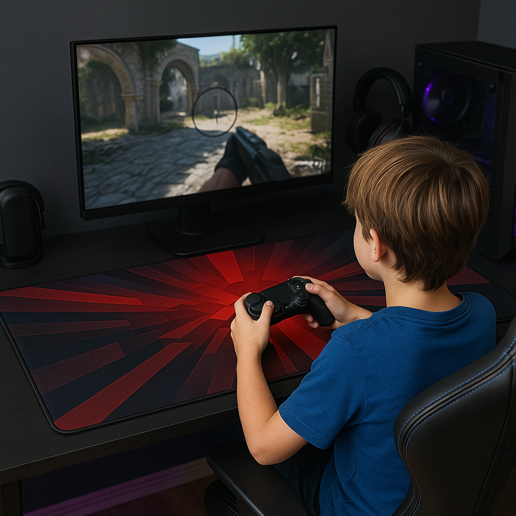 Mousepad gamer XL usado en setup de videojuegos