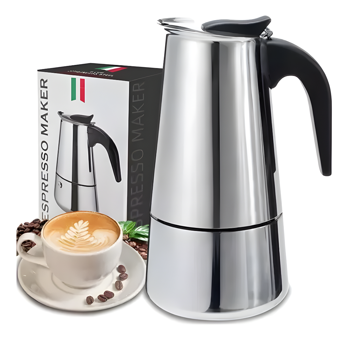 Cafetera italiana moka de acero inoxidable