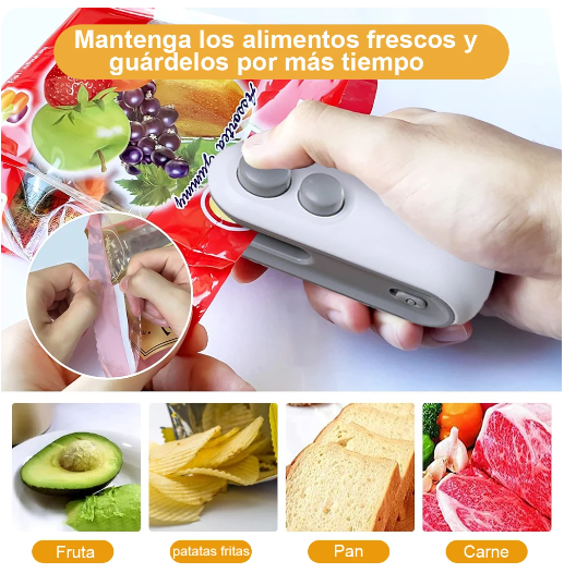Mini sellador con imán en el refrigerador