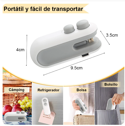 Bolsas selladas con el mini sellador portátil