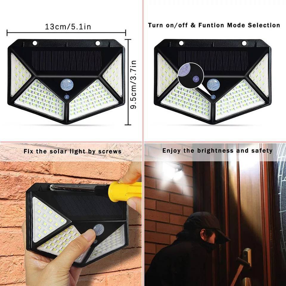 Detalle del panel solar del foco LED