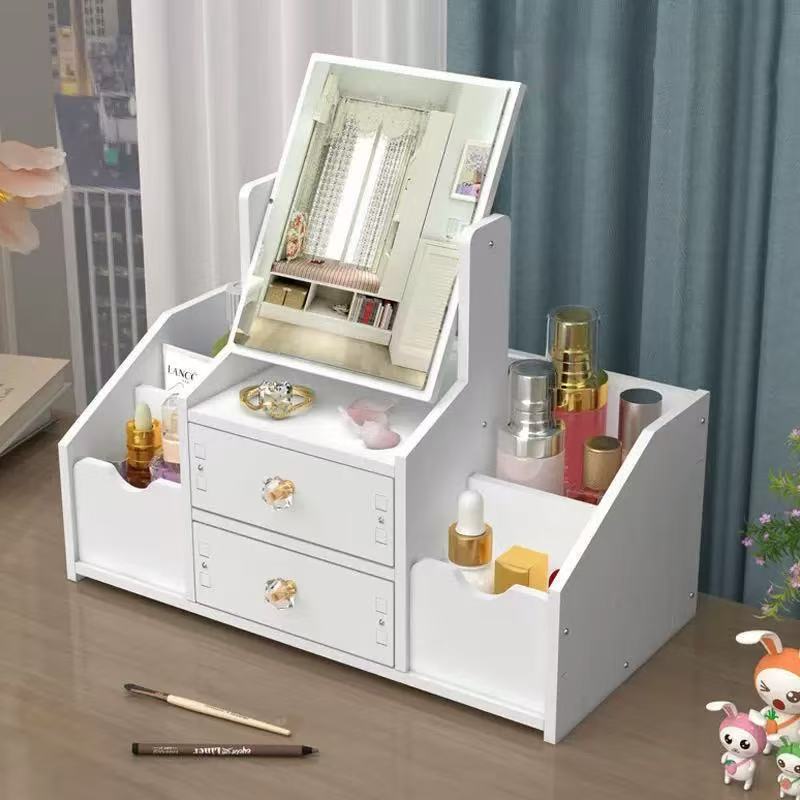 Caja organizadora de cosméticos con espacios internos