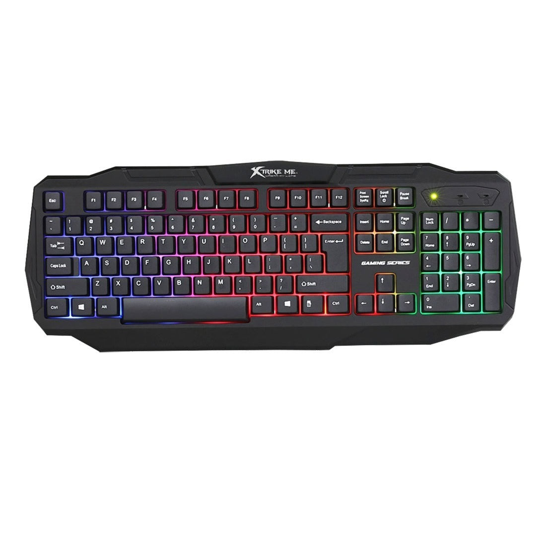 Detalle de las teclas del teclado gamer retroiluminado