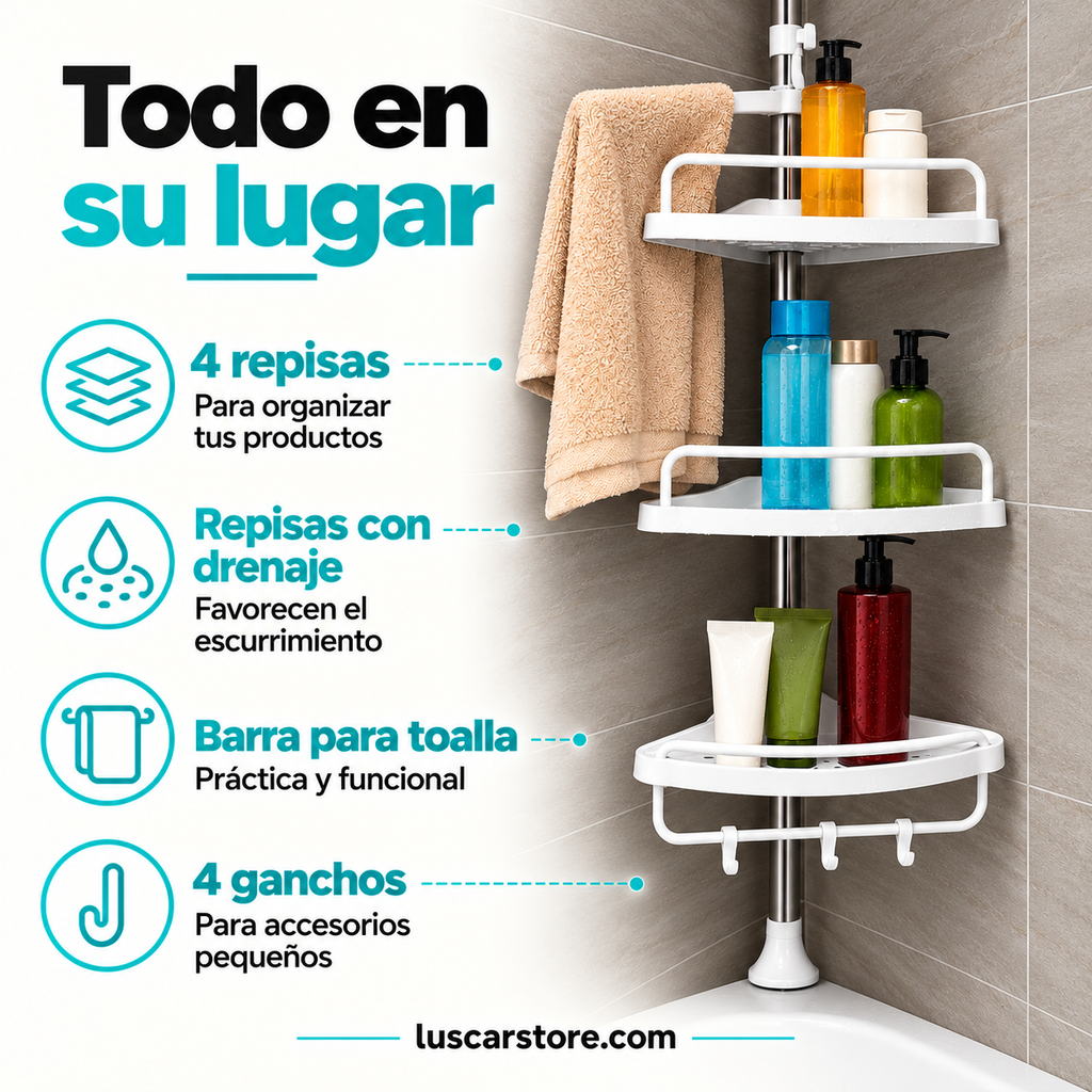 Organizador Esquinero de Ducha Ajustable