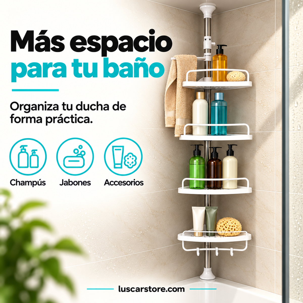 Organizador Esquinero de Ducha Ajustable