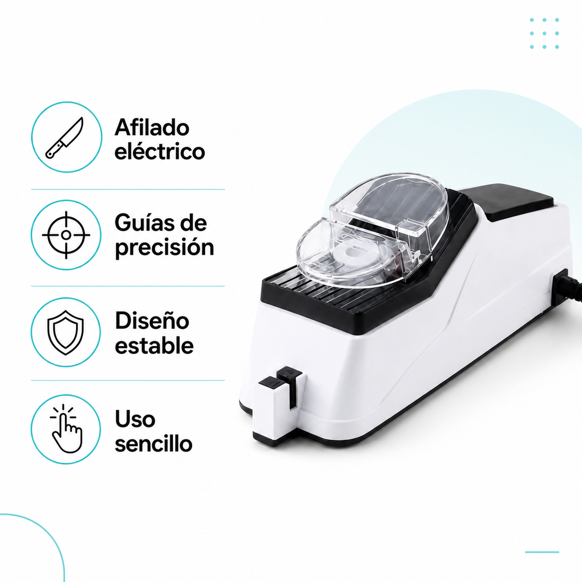 Afilador de Cuchillos Eléctrico 4 en 1 — beneficios