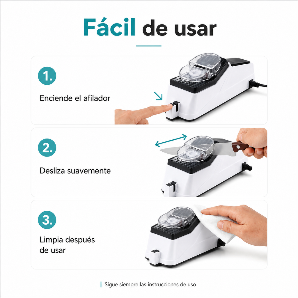 Afilador de Cuchillos Eléctrico 4 en 1 — guia
