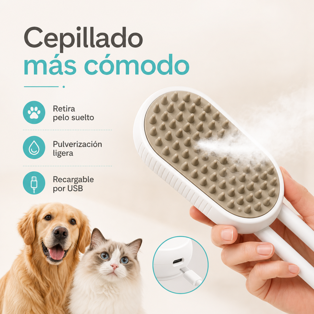 Cepillo a vapor para mascota - beneficios