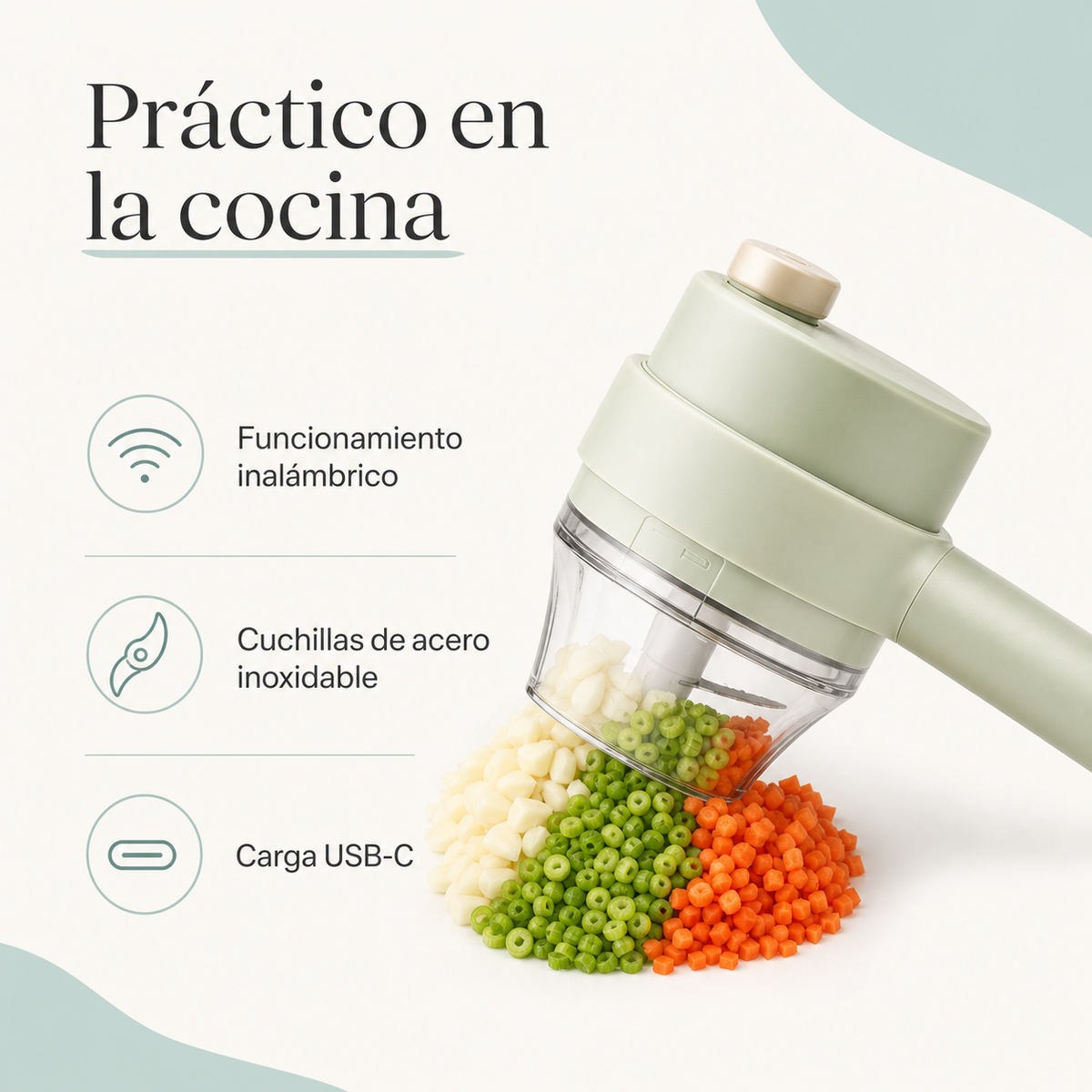 Cortador de verduras inalámbrico - beneficios