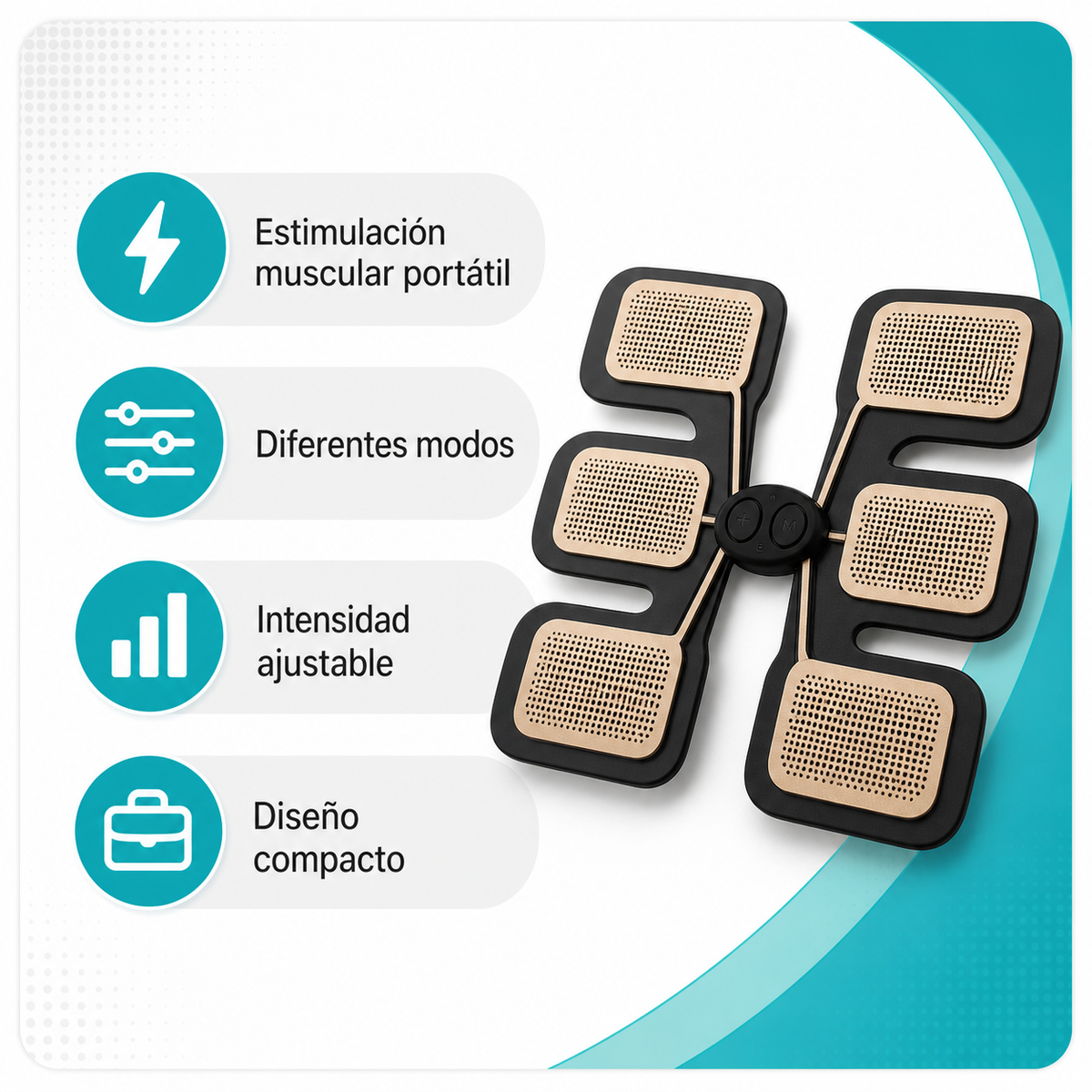 Pack de 6 Parches Masajeadores EMS — beneficios