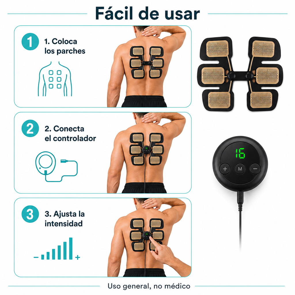 Pack de 6 Parches Masajeadores EMS — guia