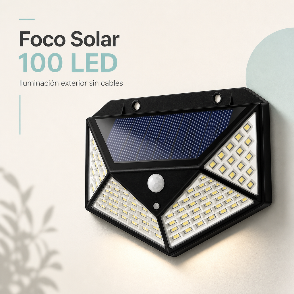 Foco solar 100 LED - portada