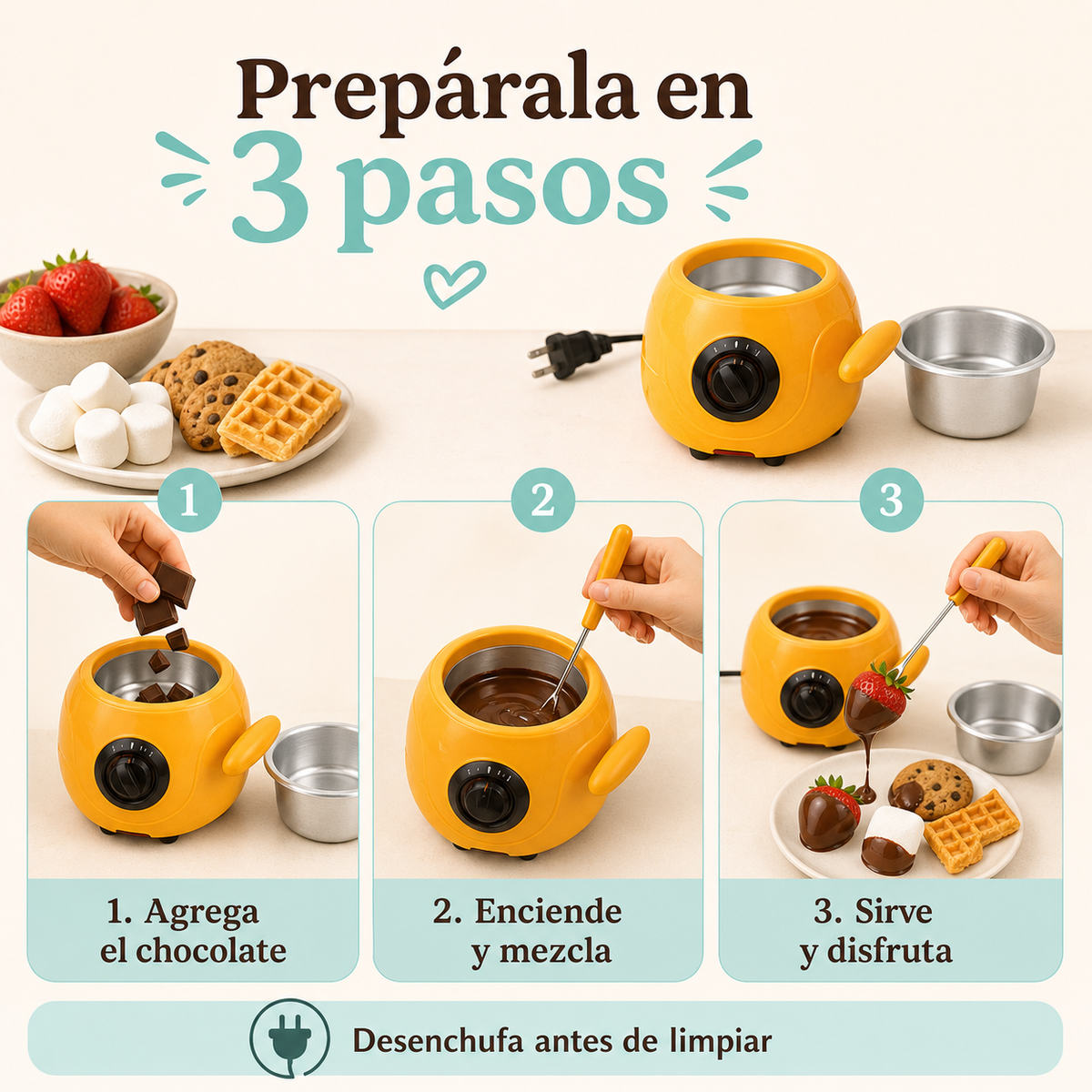 Fondue de chocolate eléctrica - guía