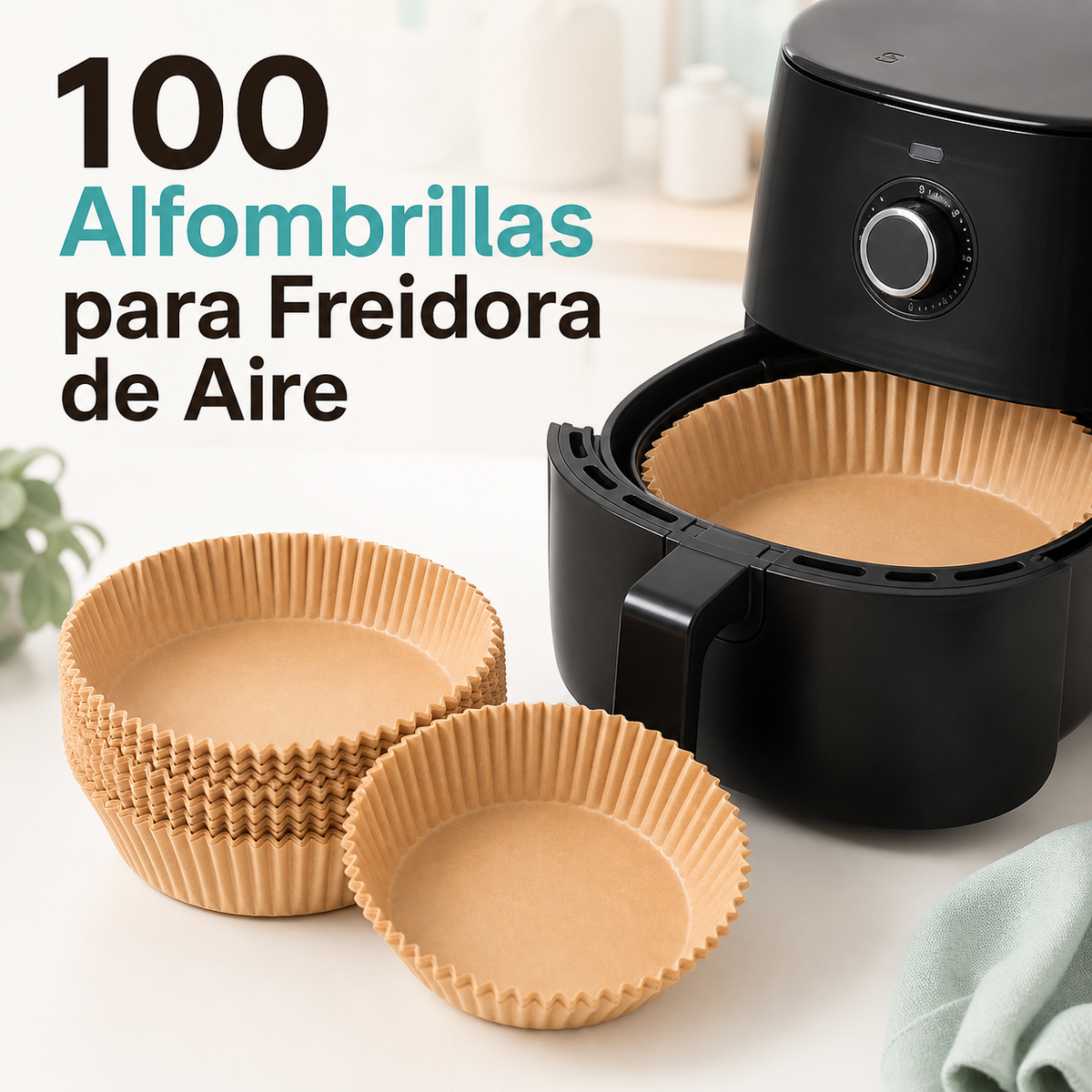 Alfombrillas para Freidora de Aire, 100 Unidades, 20 cm — portada