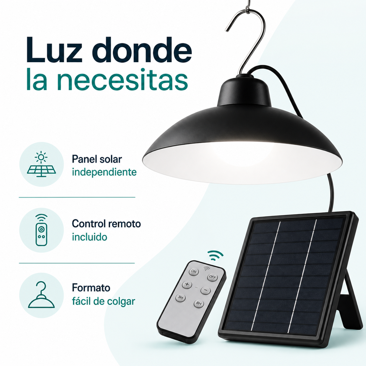 Lámpara colgante solar LED - beneficios