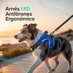 Arnés LED antitirones ergonómico con tiras reflectantes