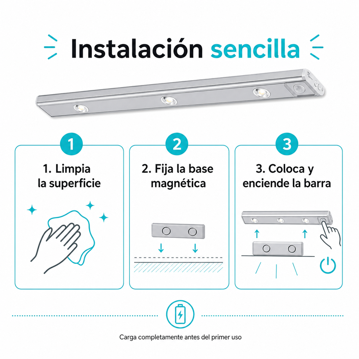 Guía de instalación de la barra LED