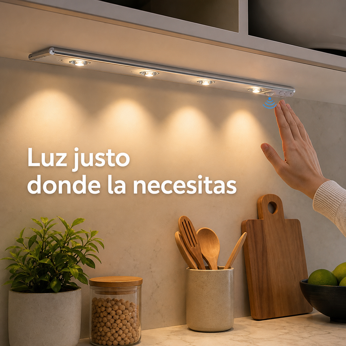 Barra LED iluminando un espacio del hogar