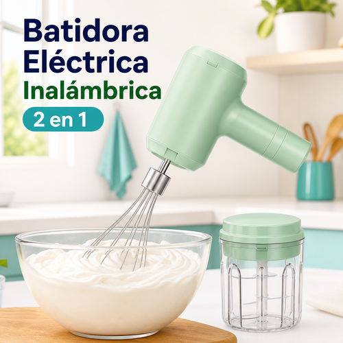 Batidora eléctrica inalámbrica 2 en 1