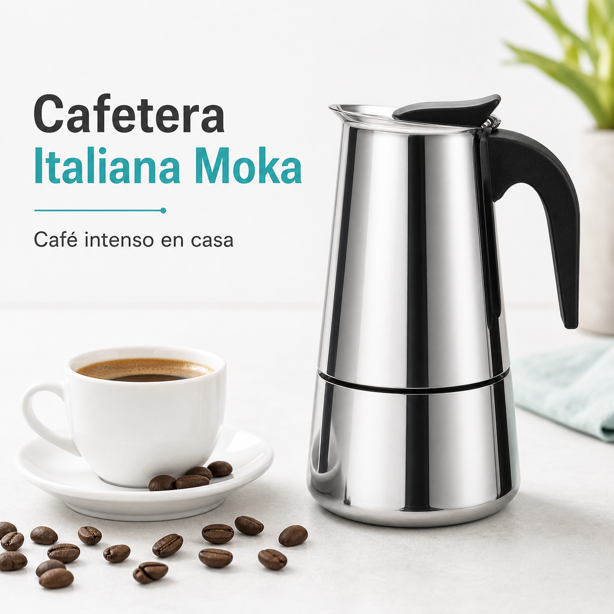 Cafetera Italiana Moka de Acero Inoxidable - portada