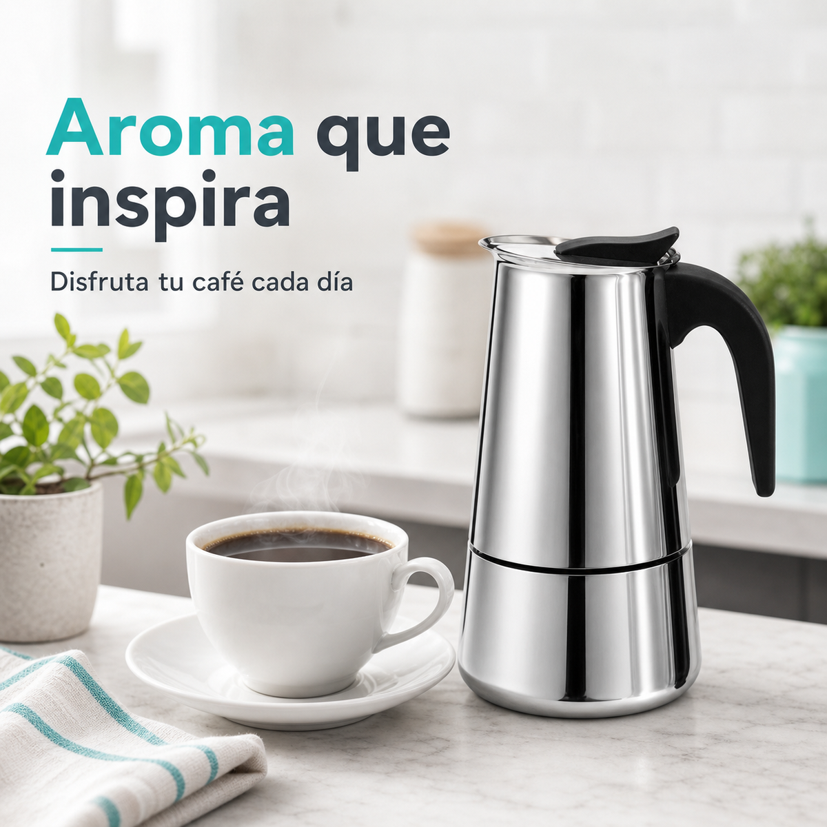 Cafetera Italiana Moka de Acero Inoxidable - uso