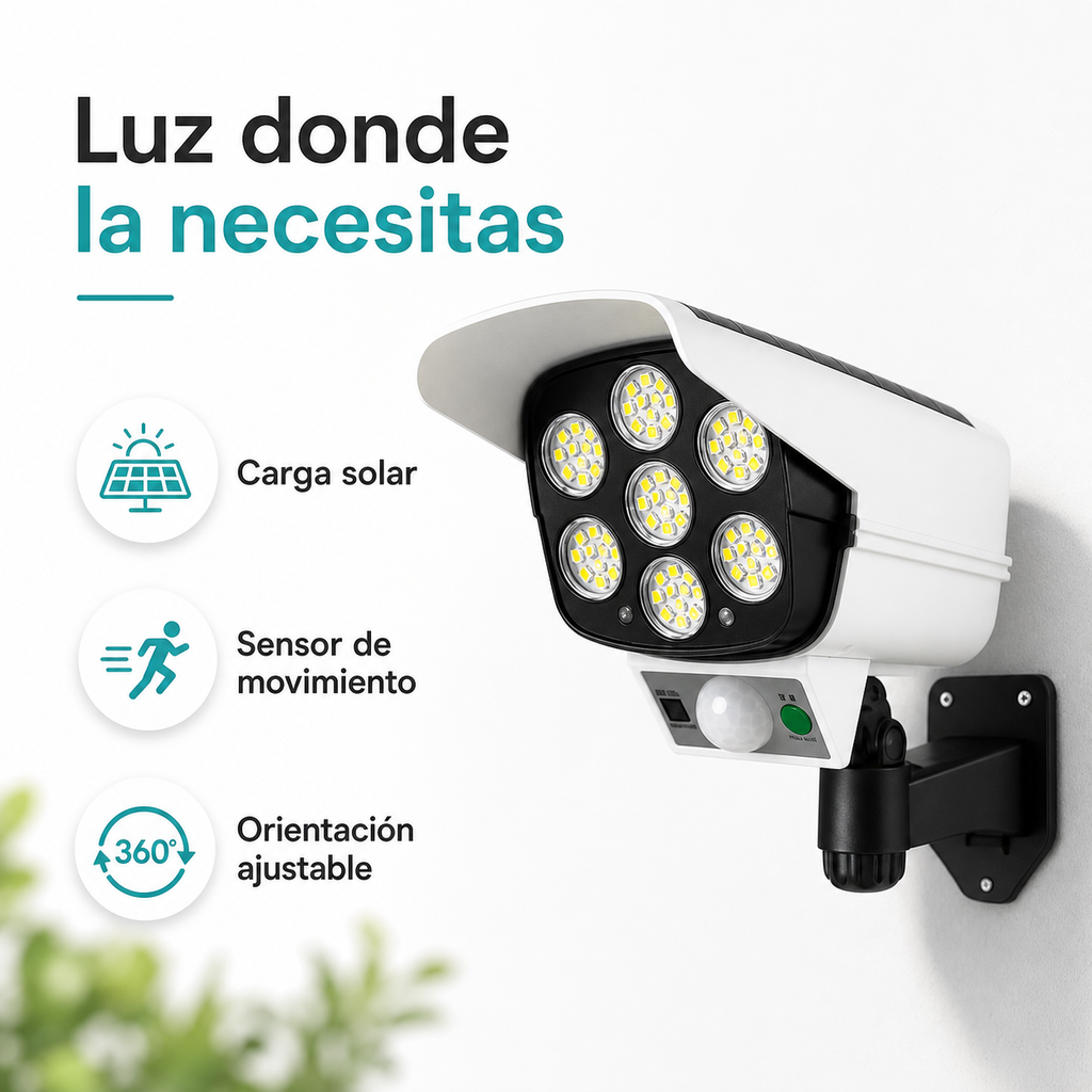 Cámara de Vigilancia con Foco Solar - beneficios