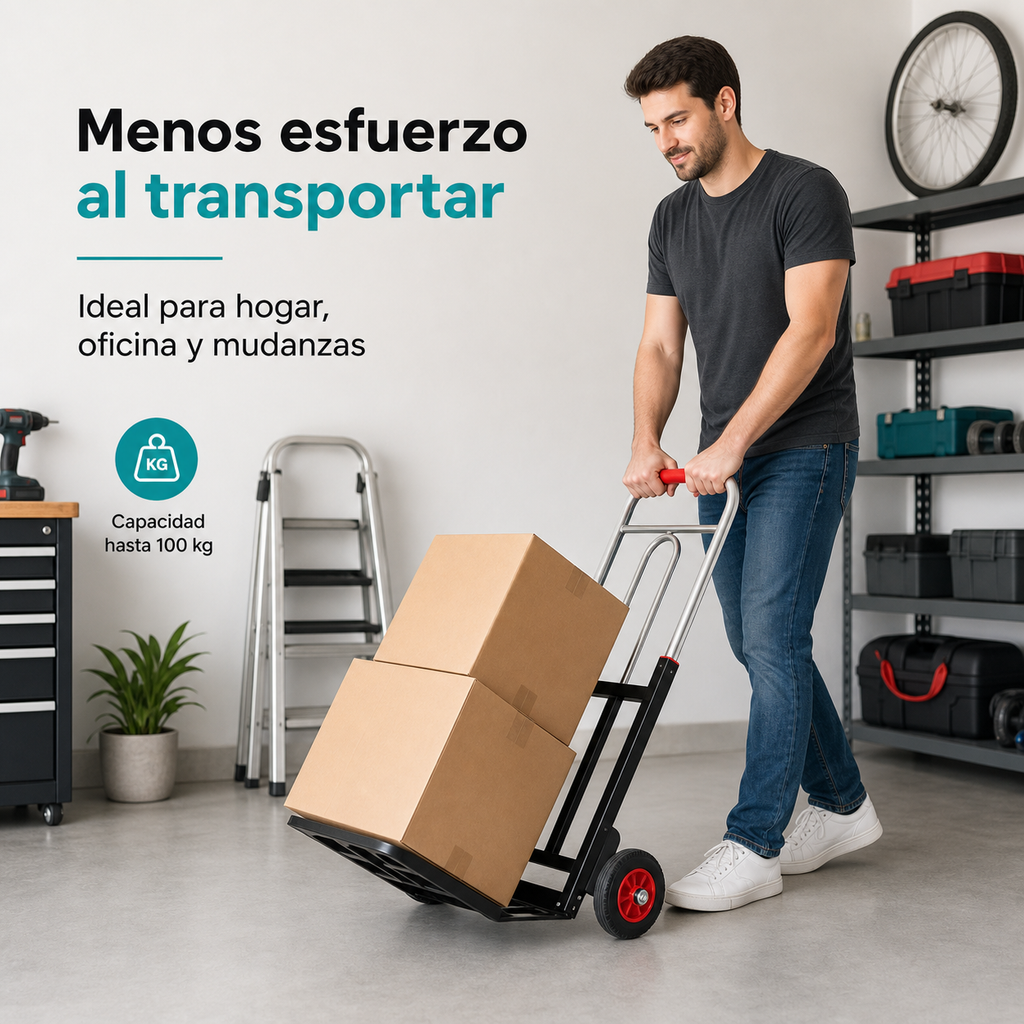 Carro Plegable Multiuso, Capacidad 100 kg - uso
