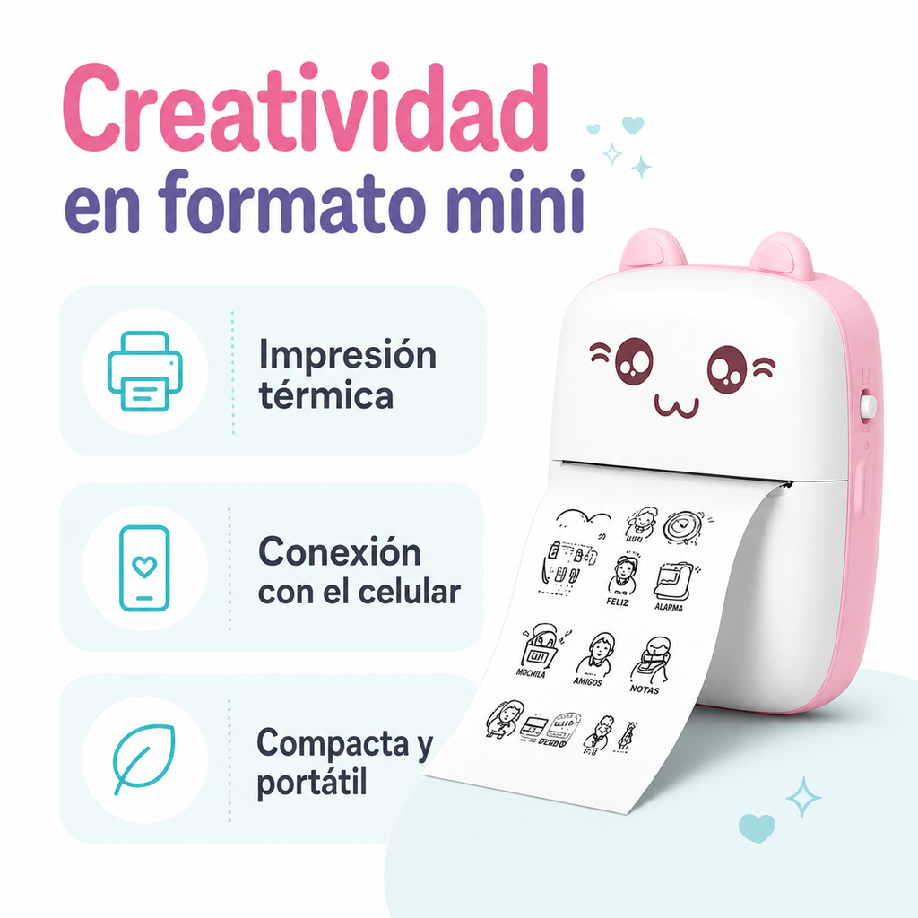 Mini Impresora Térmica Kawaii - Beneficios