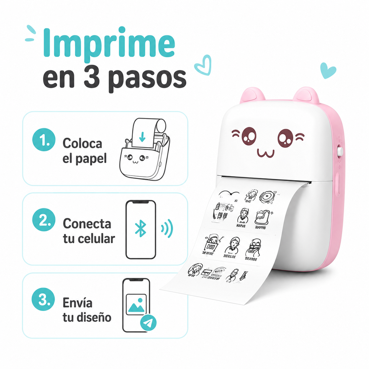 Mini Impresora Térmica Kawaii - Guía