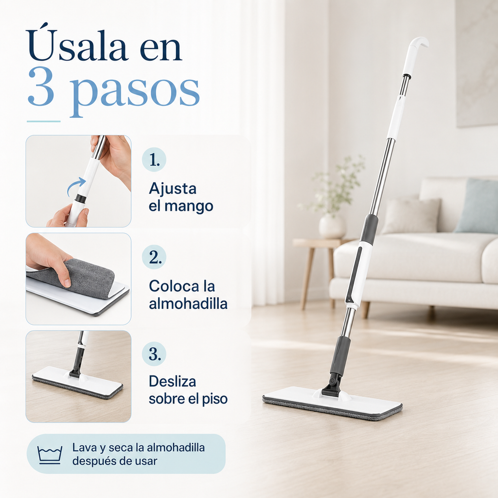 Guía de uso de la mopa plana