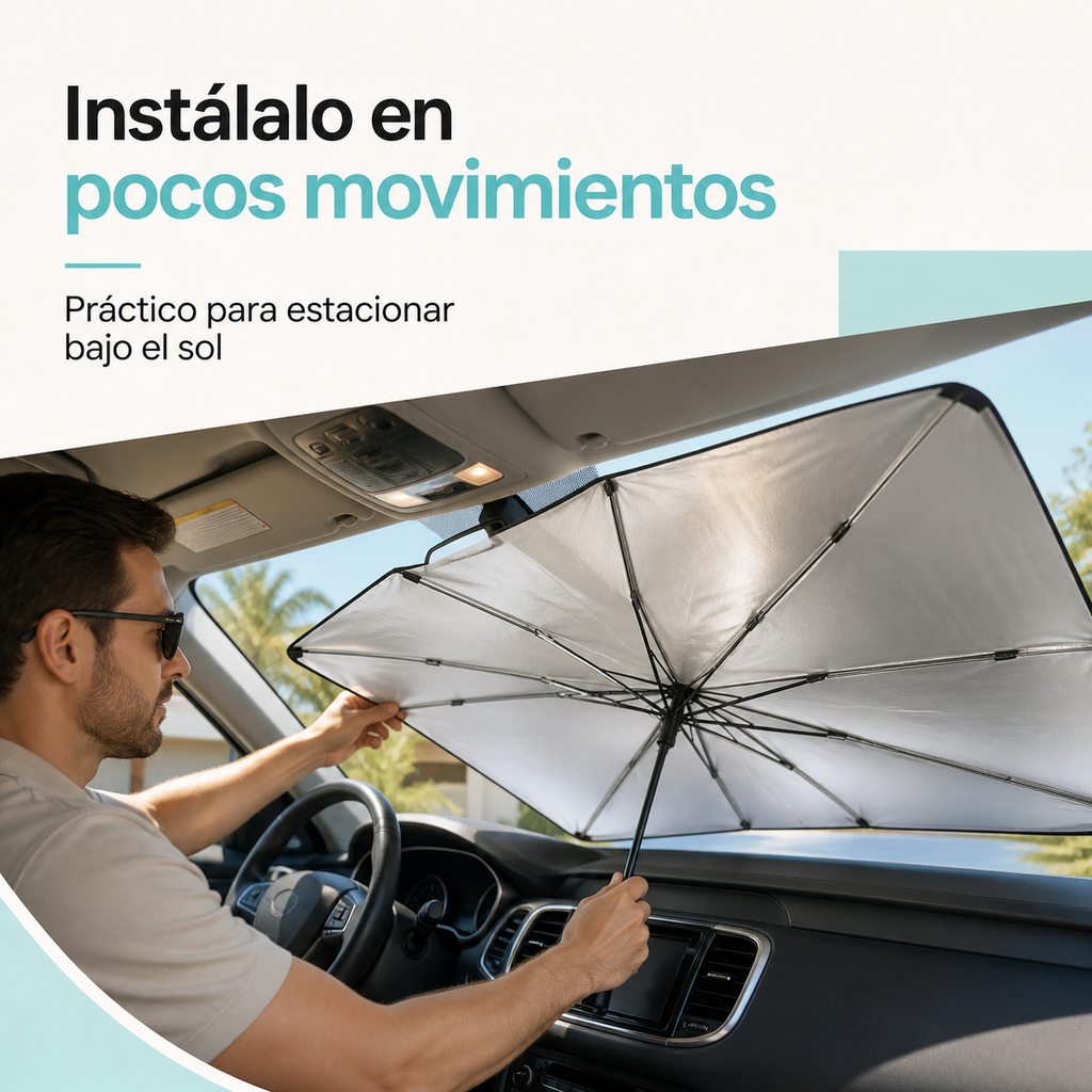 Instalación del tapasol dentro del vehículo